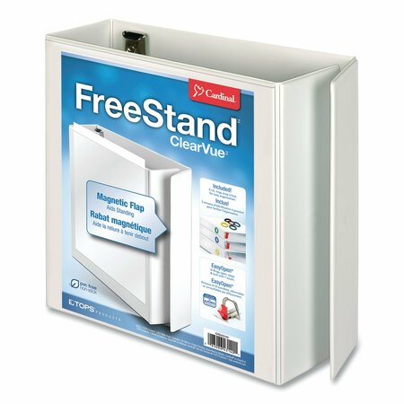 CARDINAL 4" Free Stand Binder, Easy Open, White 43140CB